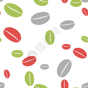 彩色咖啡豆抽象的无缝背景背景图片