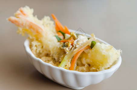 虾面包贝类食物美食金子黄色蔬菜海鲜盘子油炸高清图片