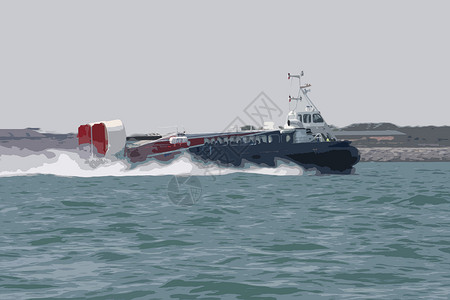 飞越海面的客乘机盘旋飞机渡船海浪运输波浪工艺乘客旅行海洋背景图片