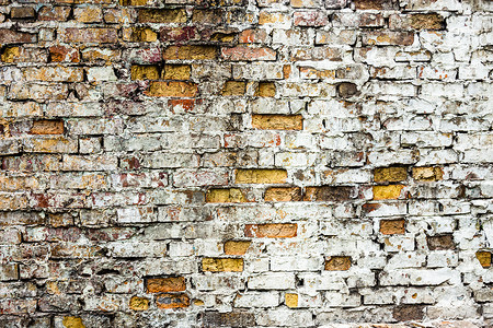旧砖墙 有丰富的纹理石工美白水泥砂浆接缝粉饰石方建筑学石头橙子背景图片