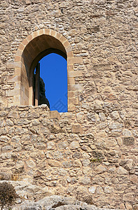 中世纪堡垒的大门背景图片