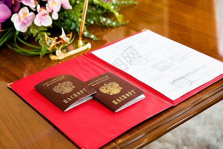 俄罗斯护照在登记处的登记处背景图片