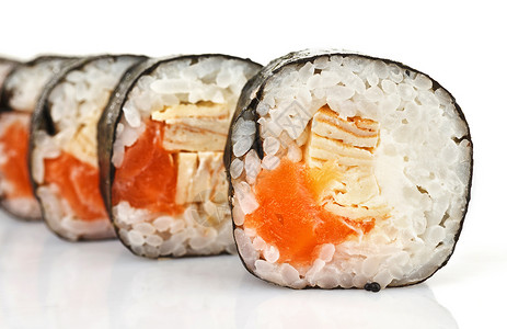 新鲜日本寿司午餐产品美食白色文化海藻海鲜小吃背景图片