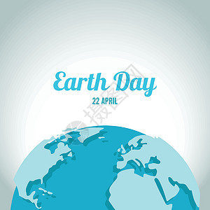 蓝色地球日 矢量图解背景样式星球行星打印白色标识阴影插图文字背景图片