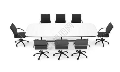 会议桌和黑色办公椅 顶视景色背景图片