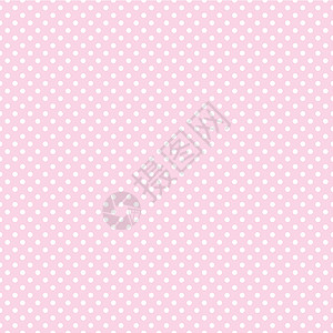 白色波尔卡圆点在甜糊粉红色背景上的排流矢量图案高清图片