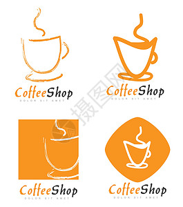 咖啡杯或商店标志背景图片