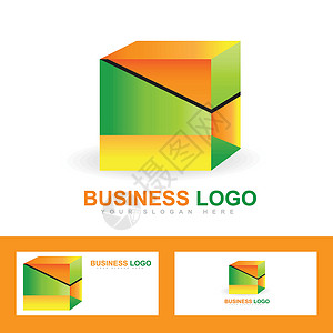 公司企业有彩色立方体徽标背景图片