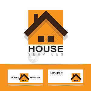 房地产房屋橙色标志背景图片