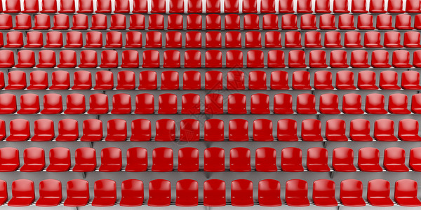 足球体育场运动座位建筑塑料椅子会场红色背景图片