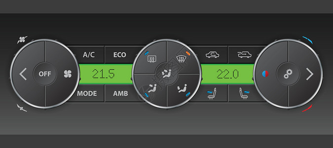 汽车通风详细数字式空中状况控制电视板插画