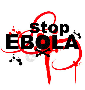 波拉波拉岛白色背景的ebola病毒设计插图红色预防令状危险疫苗墨水致命感染骨头插画