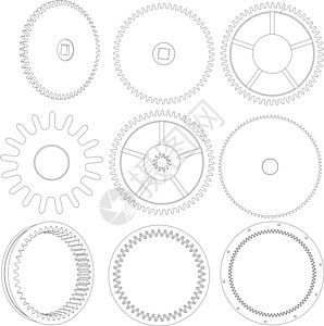几个不同的电线框架齿轮背景图片