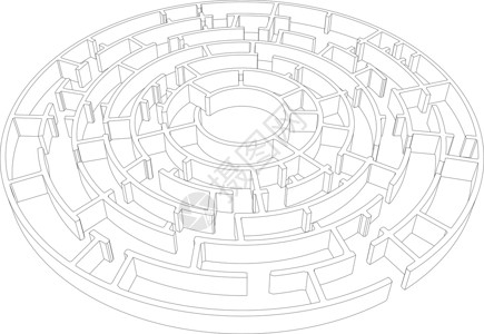 圆环复杂迷宫 矢量背景图片