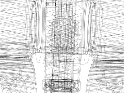 带轴的有线框架装置 特写 向量车轮齿轮绘画工程草图减速器背景图片