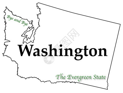 美国西部海岸华盛顿州Motto和Slogan插画