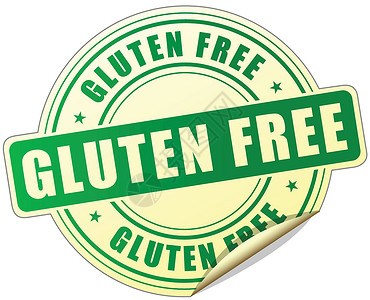 免费贴面标签食物小麦贴纸绿色营养插图过敏市场背景图片