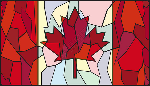 加拿大彩色玻璃窗口背景图片
