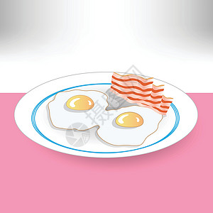 鸡蛋炒双菇蛋类和康鸡蛋插画