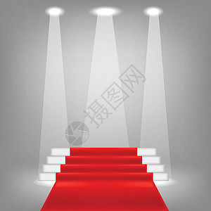 红地毯剧院名声天鹅绒节日奢华庆典成功光束灯光楼梯背景图片