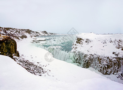 Gullfoss 组合键金色瀑布背景图片