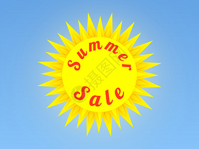 夏季销售阳光折扣交易晴天天空插图蓝色营销背景图片
