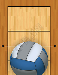 其天线边界未知垂直排球和排球法庭背景说明(插图)插画
