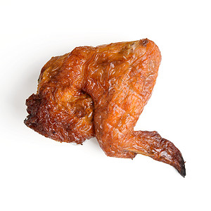 烟熏鸡翅熏制白色美食家食物棕色香料小吃白肉油炸翅膀背景图片