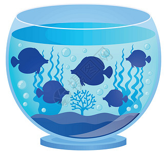 玻璃水族鱼缸带鱼的水族馆 1插画