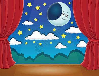 月亮星星装饰与快乐月亮相伴的阶段设计图片