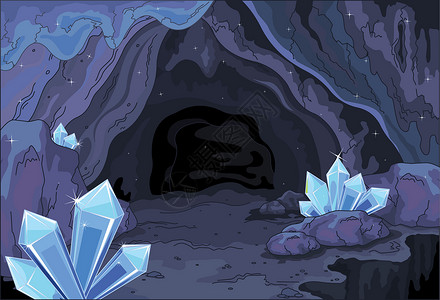 峡谷入口仙子洞穴插画