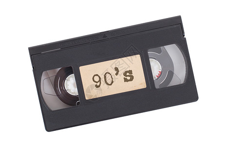 白色上隔离的反转录影带电视技术磁带录像机水平记录空白广播插图黑色背景图片