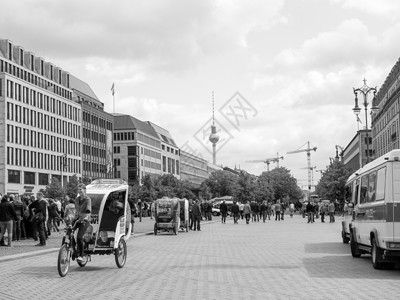 柏林 不远的林登柏林体重树木街道黑色书房广场社论白色游客背景图片