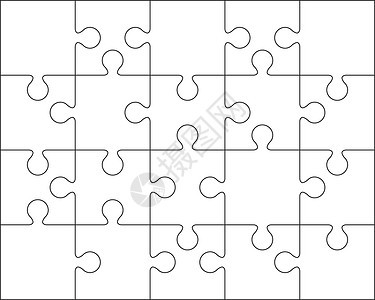 20 Jigsaw 拼图空白模板或剪切准则背景图片