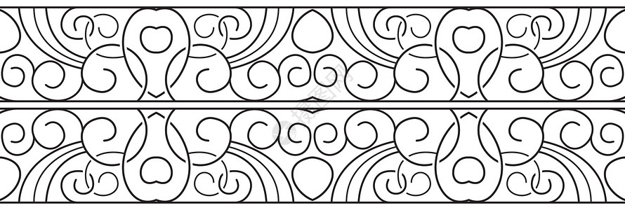 矢量边框 黑色无缝模式墙纸白色装饰品蕾丝艺术插图背景图片