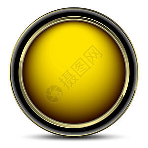 黄色波纹金属现代保护盾金属插图黄色标签金子框架插画