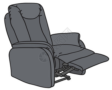灰色皮椅Big Tv 扶手椅插画