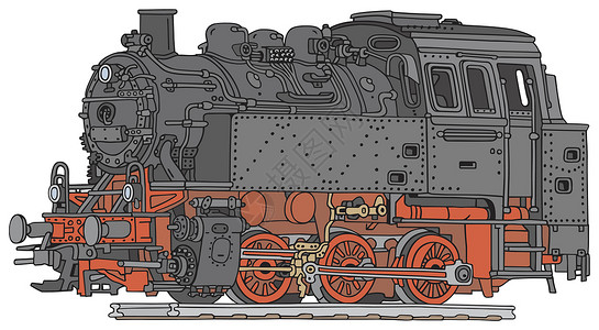 蒸汽机车铁路火车卡通片黑色引擎盘子运输车辆红色公报背景图片