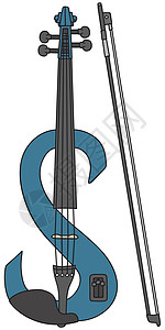 蓝色电中提琴国家小鹅乐器民间音乐电子字符串卡通片流行音乐黑色背景图片