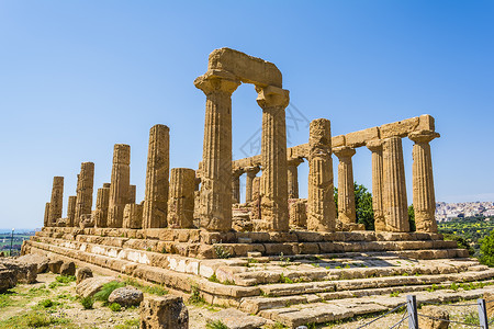 古希腊神庙 意大利西西里阿格里根托地标代理人建筑学旅行柱廊石头寺庙展览考古学古董背景
