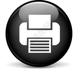 打印机图标网络黑色按钮文档圆圈灰色传真圆形背景图片
