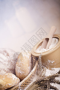 小麦面团面包师面粉高清图片