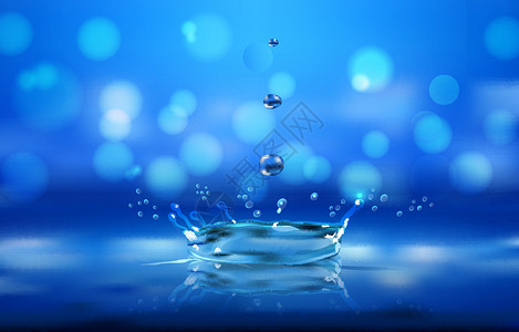水喷溢反射波纹液体流动王冠气泡插图背景图片