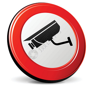 相机视频 ico警卫安全红色警告白色网络按钮互联网背景图片