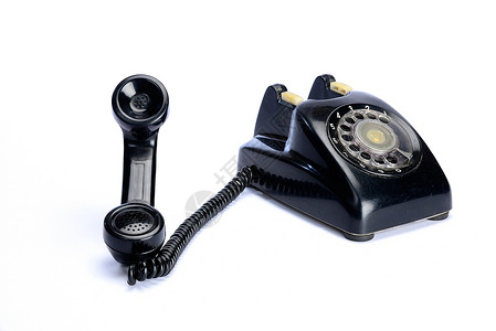 电话绳索旋转拨号戒指听筒白色电缆技术背景图片
