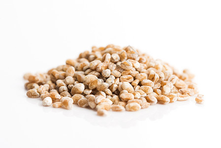 白的 孤立的珍珠麦团体粮食种子谷物食物薏米背景图片