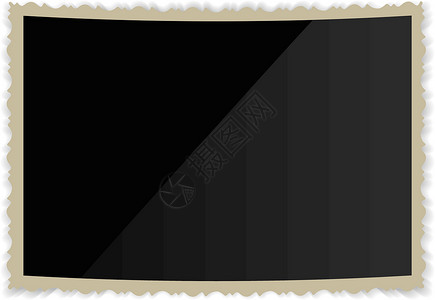 白色背景上的 retro 照片框架 矢量插图相机回忆黑色收藏专辑标识滚动空白相片集相框背景图片