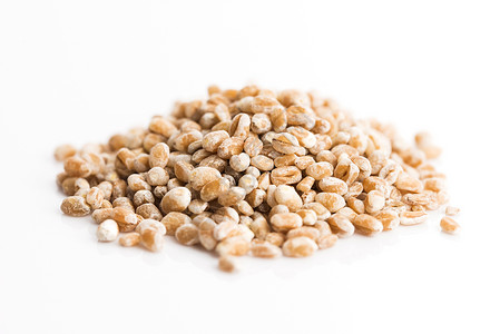 白的 孤立的珍珠麦谷物团体种子食物粮食薏米背景图片