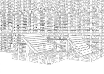 托盘图像货物送货草图船运木板运输贮存商业背景图片