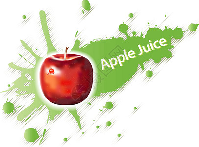苹果汁和饮料标签市场绿色贴纸农场商业质量徽章水果插图横幅背景图片